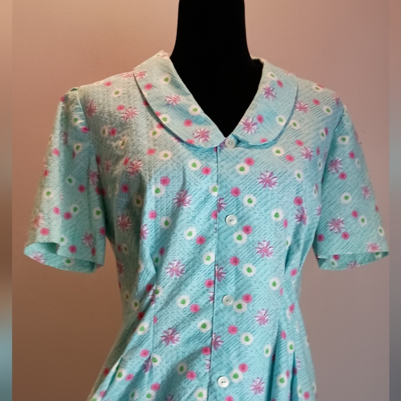 Tru Vintage 50s Lightweight Dress Sz L - Picture 2 of 7